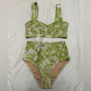 Faithfull the Brand Green Tie Dye Bikini Set